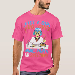 Bara en flicka som Kärlek anime Ramen och Sketchin T Shirt