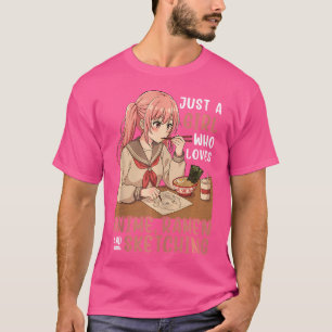 Bara en flicka som Kärlek anime Ramen och Sketchin T Shirt