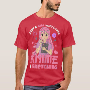 Bara en flicka som Kärlek Anime Ramen och Sketchin T Shirt