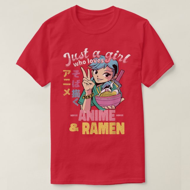 Bara en flicka som Kärlek anime Ramen och Sketchin T Shirt (Design framsida)