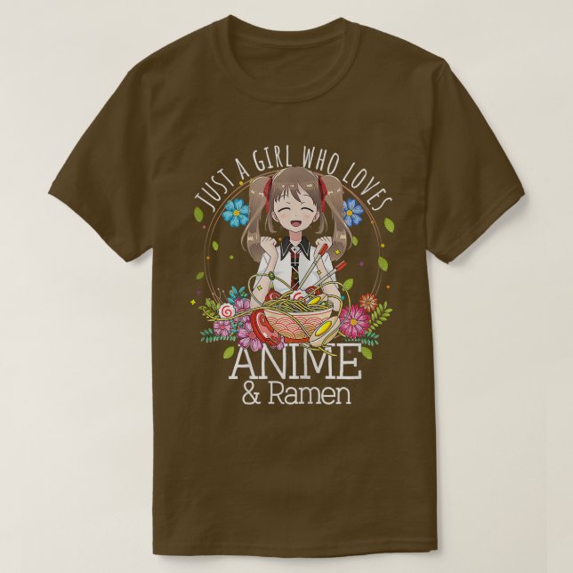 Bara en flicka som Kärlek, anime Ramen och skosv T Shirt (Design framsida)
