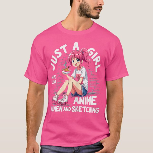 Bara en flicka som Kärlek Anime Ramen Sketching Dr T Shirt (Framsida)
