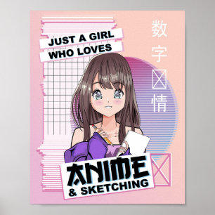Bara en flicka som Kärlek Anime & Sketching - Kawa Poster