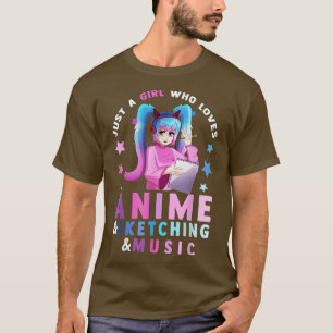 Bara en flicka som Kärlek Anime, Sketching och Mus T Shirt
