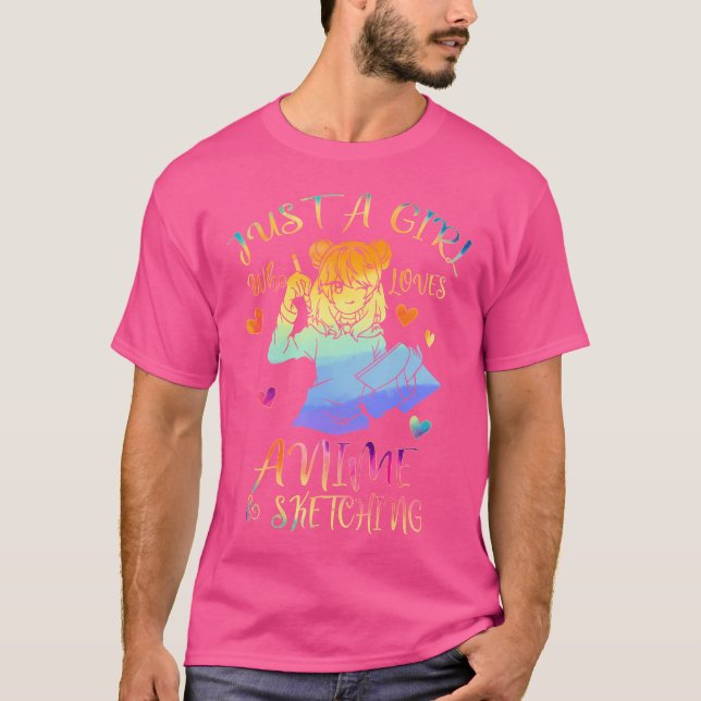Bara en flicka som Kärlek Anime Sketching Stil Tie T Shirt (Framsida)