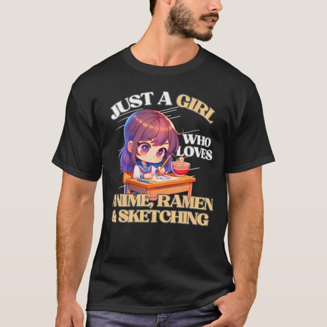 Bara en flicka som Kärlek animerar en ramen och sk T Shirt (Framsida)