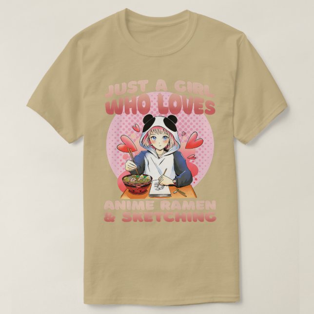 Bara en flicka som Kärlek animerar en ramen och sk T Shirt (Design framsida)