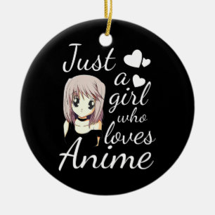Bara en flicka som kärlek animerar en söt cospla julgransprydnad keramik