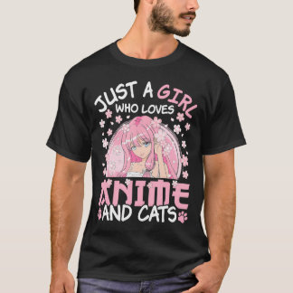 Bara en flicka som Kärlek animerar och äter japans T Shirt