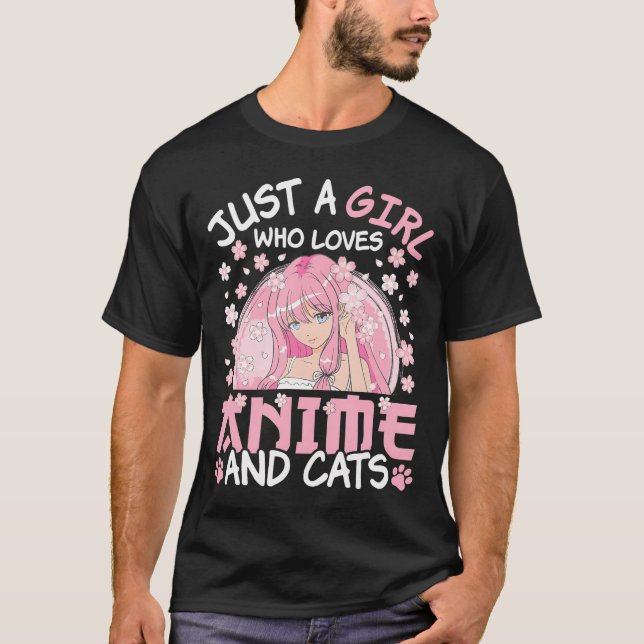 Bara en flicka som Kärlek animerar och äter japans T Shirt (Framsida)