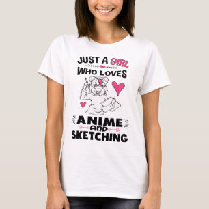 Bara en flicka som Kärlek animerar och sketchar f T Shirt