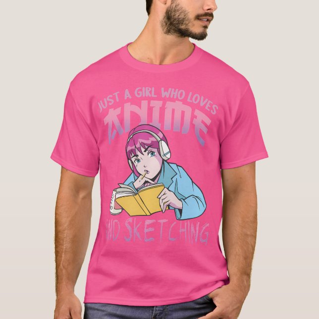 Bara en flicka som Kärlek animerar och skissar på  T Shirt (Framsida)