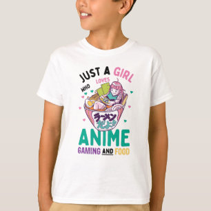 Bara en flicka som kärlek animerar spel och mat t shirt