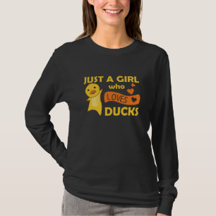 Bara en flicka som Kärlek Anka Cute Anka åt flicko T Shirt