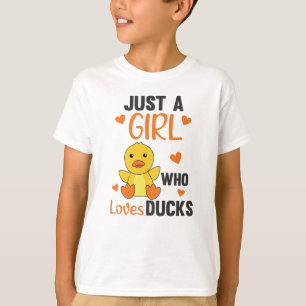 Bara en flicka som Kärlek Ankor - Cute Animals Ank T Shirt