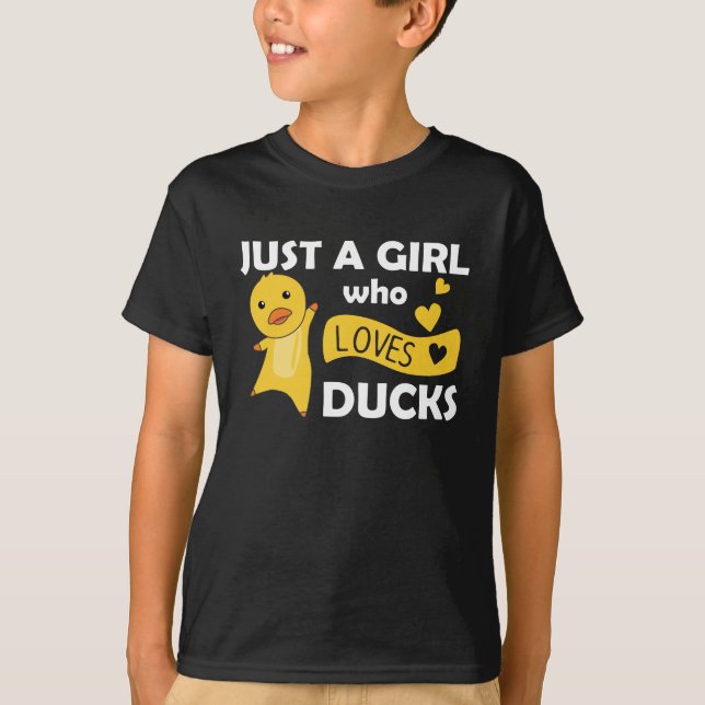Bara en flicka som Kärlek Ankor - Cute Animals Ank T Shirt (Framsida)