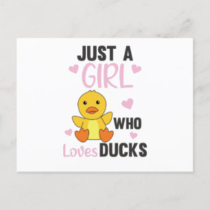 Bara en flicka som Kärlek Ankor - Cute Animals Ank Vykort