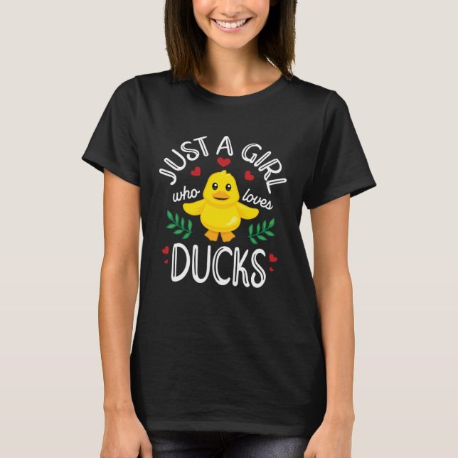 Bara en flicka som Kärlek Ankor Cute Anka T Shirt (Framsida)