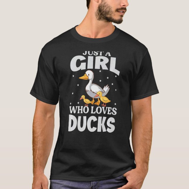 Bara en flicka som Kärlek Ankor Cute Anka T Shirt (Framsida)