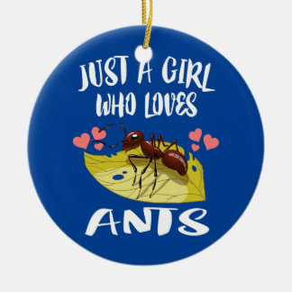 Bara en flicka som Kärlek Ants Insekt Älskare Julgransprydnad Keramik