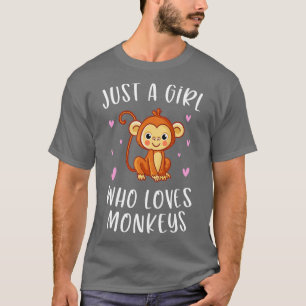 Bara en flicka som Kärlek apor cute Monkey Älskare T Shirt