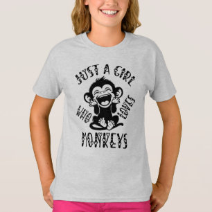 Bara en flicka som Kärlek apor Cute Monkey T Shirt