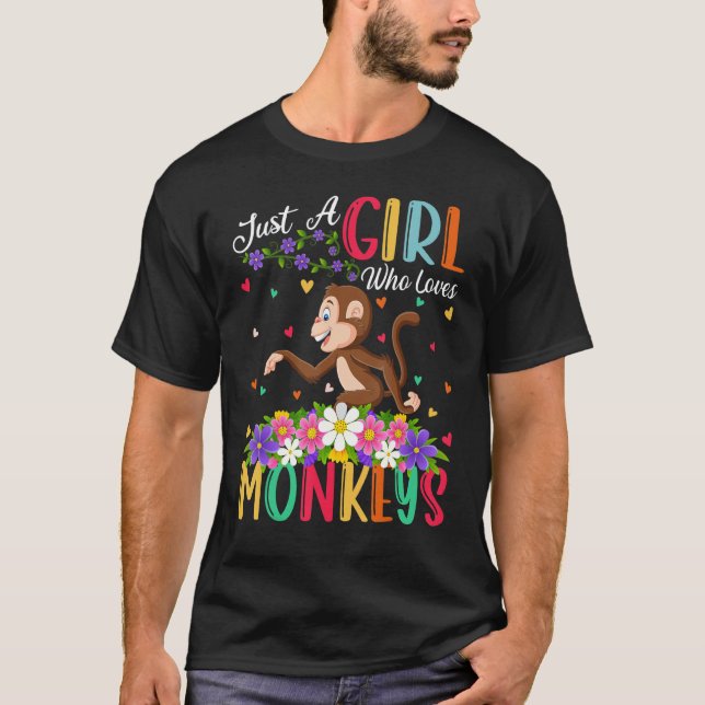 Bara en flicka som Kärlek apor T Shirt (Framsida)