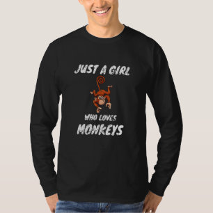 Bara en flicka som Kärlek apor Wildlife Animals Mo T Shirt