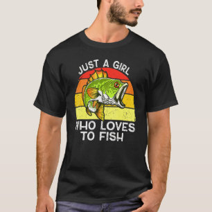 Bara en flicka som Kärlek att fiska efter snurrefi T Shirt