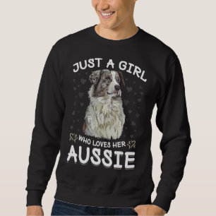 Bara en flicka som Kärlek Aussies Australian sheph Lång Ärmad Tröja