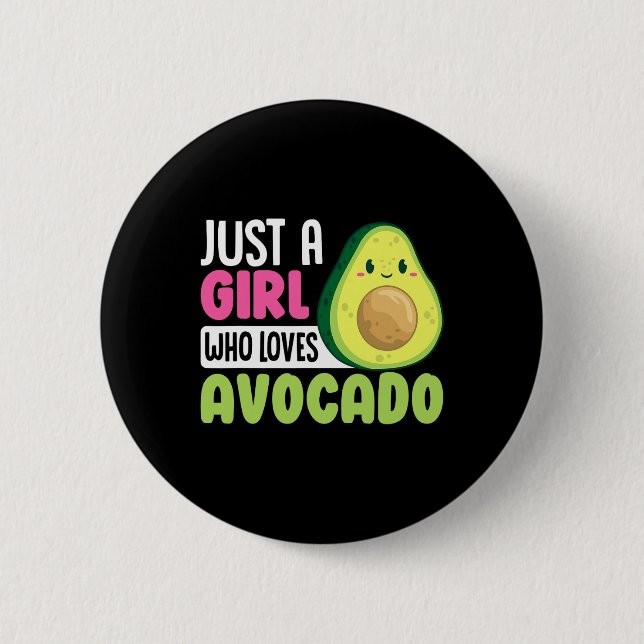 Bara en flicka som Kärlek Avocado Funny Healthy Fo Knapp (Framsida)