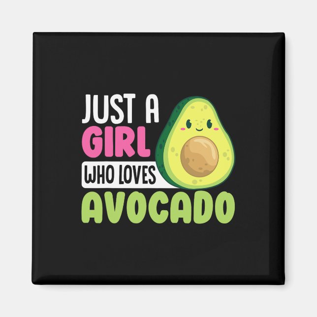 Bara en flicka som Kärlek Avocado Funny Healthy Fo Magnet (Framsidan)