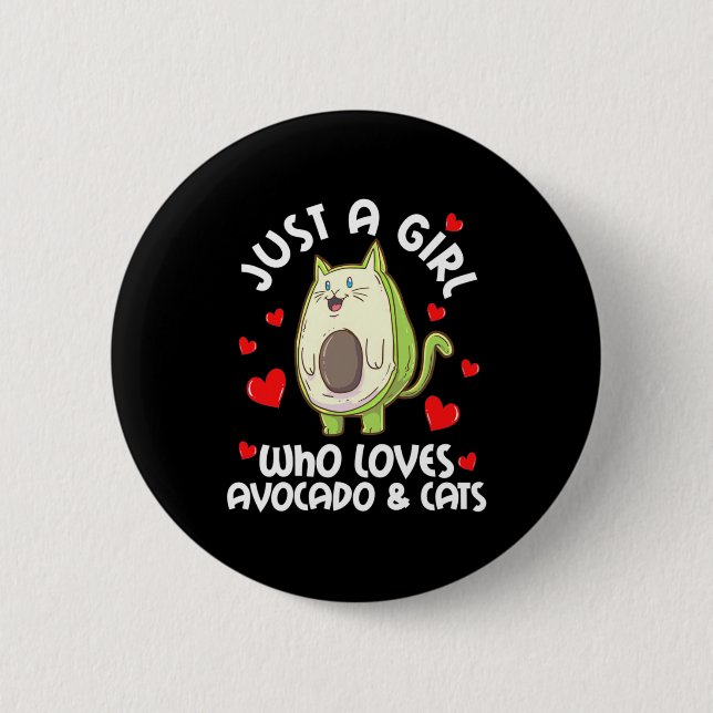 Bara en flicka som Kärlek avocado och katter Knapp (Framsida)