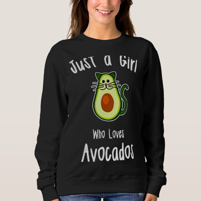 Bara en flicka som Kärlek Avocados Cat Avocado T Shirt (Framsida)