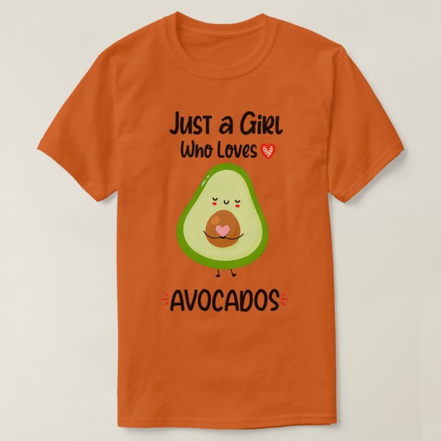 Bara en flicka som Kärlek Avocados Cute Vegan Avoc T Shirt (Design framsida)