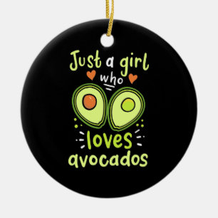 Bara en flicka som Kärlek Avocados Julgransprydnad Keramik