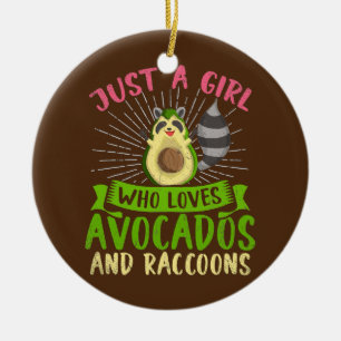 Bara en flicka som Kärlek Avocados och Raccoons Julgransprydnad Keramik