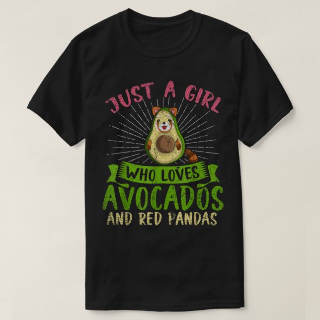 Bara en flicka som Kärlek Avocados och Red T Shirt (Design framsida)