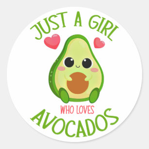 Bara en flicka som Kärlek Avocados Runt Klistermärke