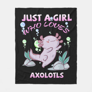 Bara en flicka som Kärlek Axolotls Anime Kawaii Gi Fleecefilt