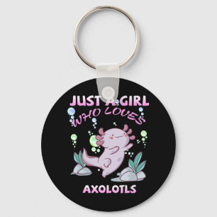 Bara en flicka som Kärlek Axolotls Anime Kawaii Gi Nyckelring