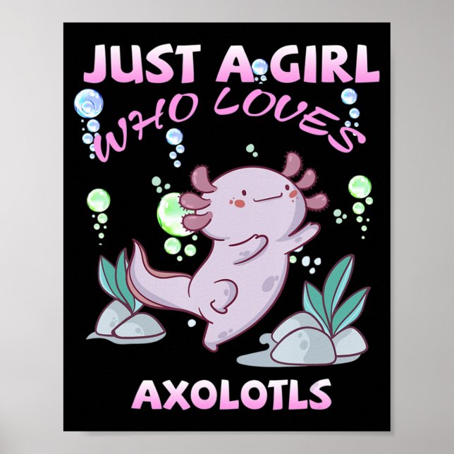 Bara en flicka som Kärlek Axolotls Anime Kawaii Gi Poster (Framsidan)