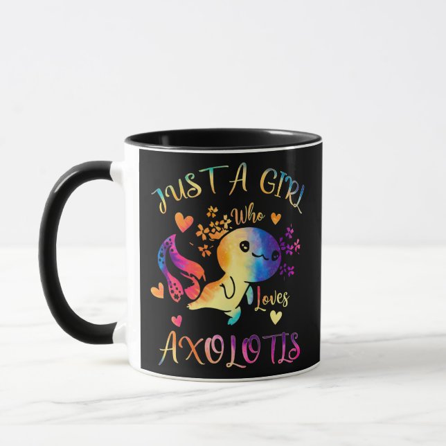 Bara en flicka som Kärlek Axolotls Colorful Axolot Mugg (Vänster)