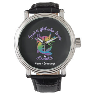 Bara en flicka som Kärlek Axolotls Cute Anpassade Armbandsur