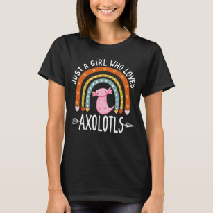 Bara en flicka som Kärlek Axolotls Rainbow Cute Ax T Shirt