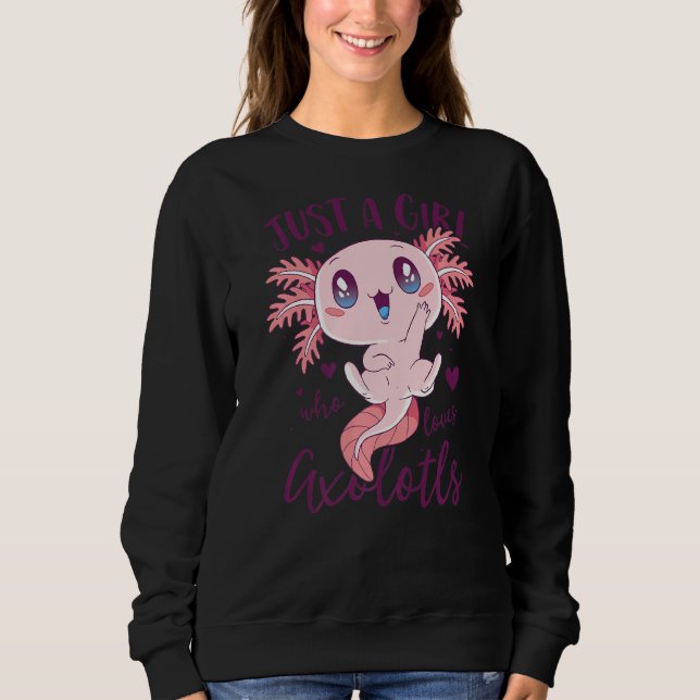 Bara en flicka som Kärlek Axolotls Women Funny Axo T Shirt (Framsida)