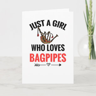Bara en flicka som Kärlek Bagpipes Player Gift Kort