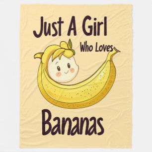 Bara en flicka som Kärlek Bananas Fruit Älskare Fleecefilt