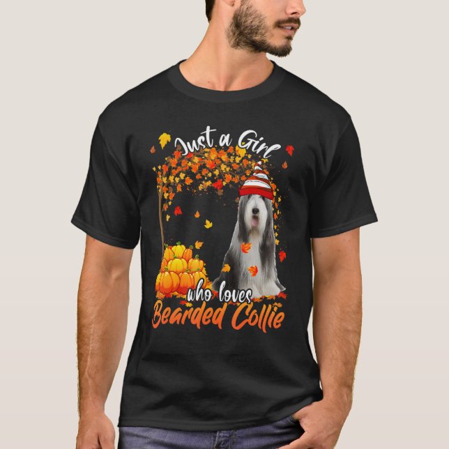 Bara en flicka som Kärlek bar Collie Hund Thanksgi T Shirt (Framsida)