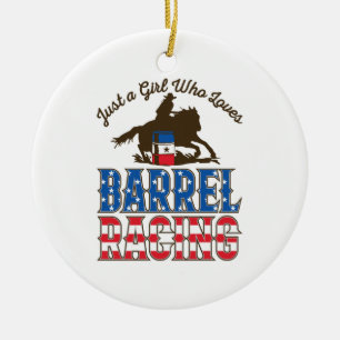 Bara en flicka som Kärlek Barrel Tävla Julgransprydnad Keramik